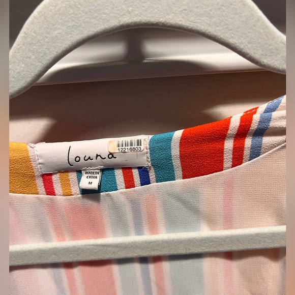 Louna Wrap Dress Striped Size Medium Low Cut SO CUTE New Without Tags Maxi Flowy - Picture 8 of 9